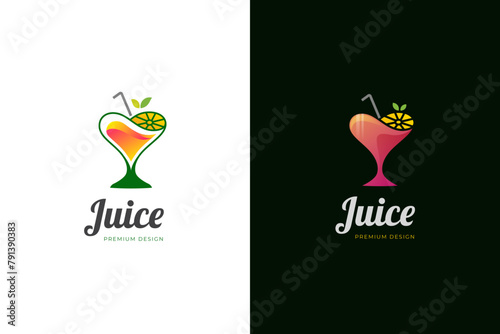 juice orange logo icon design with love graphic symbol for love juice drink vector logo template