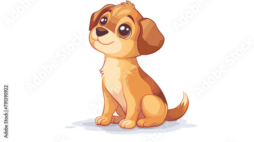Cute cartoon funny dog. Vector illustration 