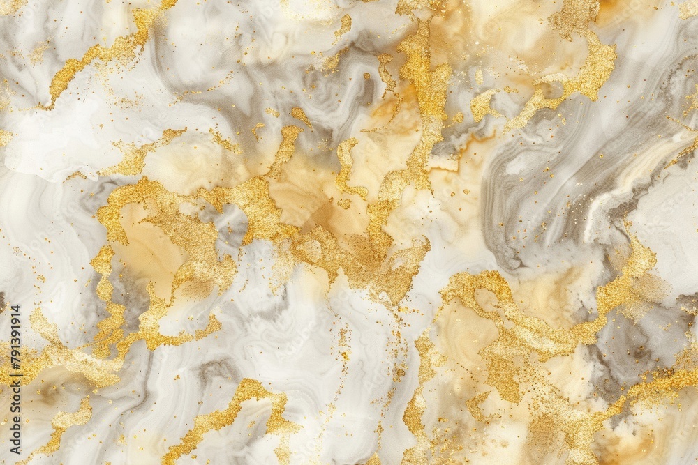 Seamless pattern of gold and marble watercolor textures. Seamless pattern of gold and marble watercolor textures.