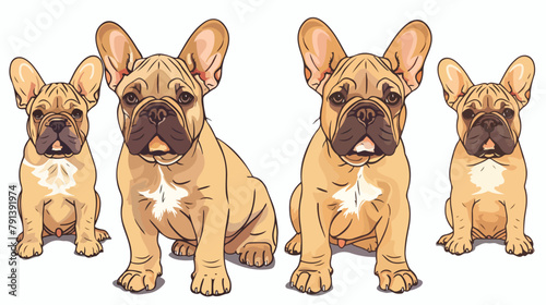 Cute french bulldog vector illustration. Cute cartoon