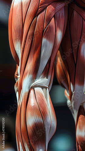 Structure of lower body muscles and tendons. leg muscles anatomy model photo