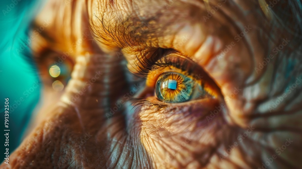 A closeup of an older womans eyes a window into a lifetime of experiences emotions and memories. . A closeup of an older womans eyes a window into a lifetime of experiences emotions and memories. .