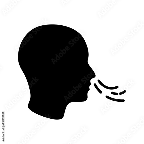 Breathing icon. Breath difficulties sign color editable