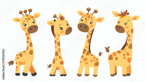Cute striped giraffe Hand drawn style vector design illustration
