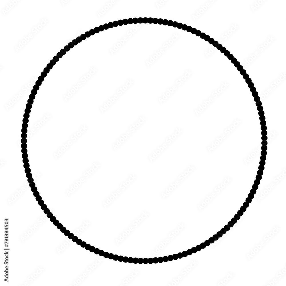 Realistic geometric circle frame on the transparent background png file, black round line element frame