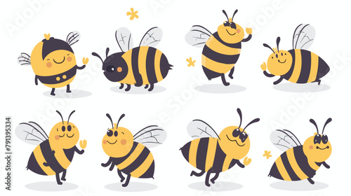 Simple character bee Hand drawn style vector design isolated © Ideas