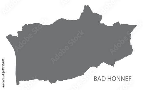 Bad Honnef German city map grey illustration silhouette shape