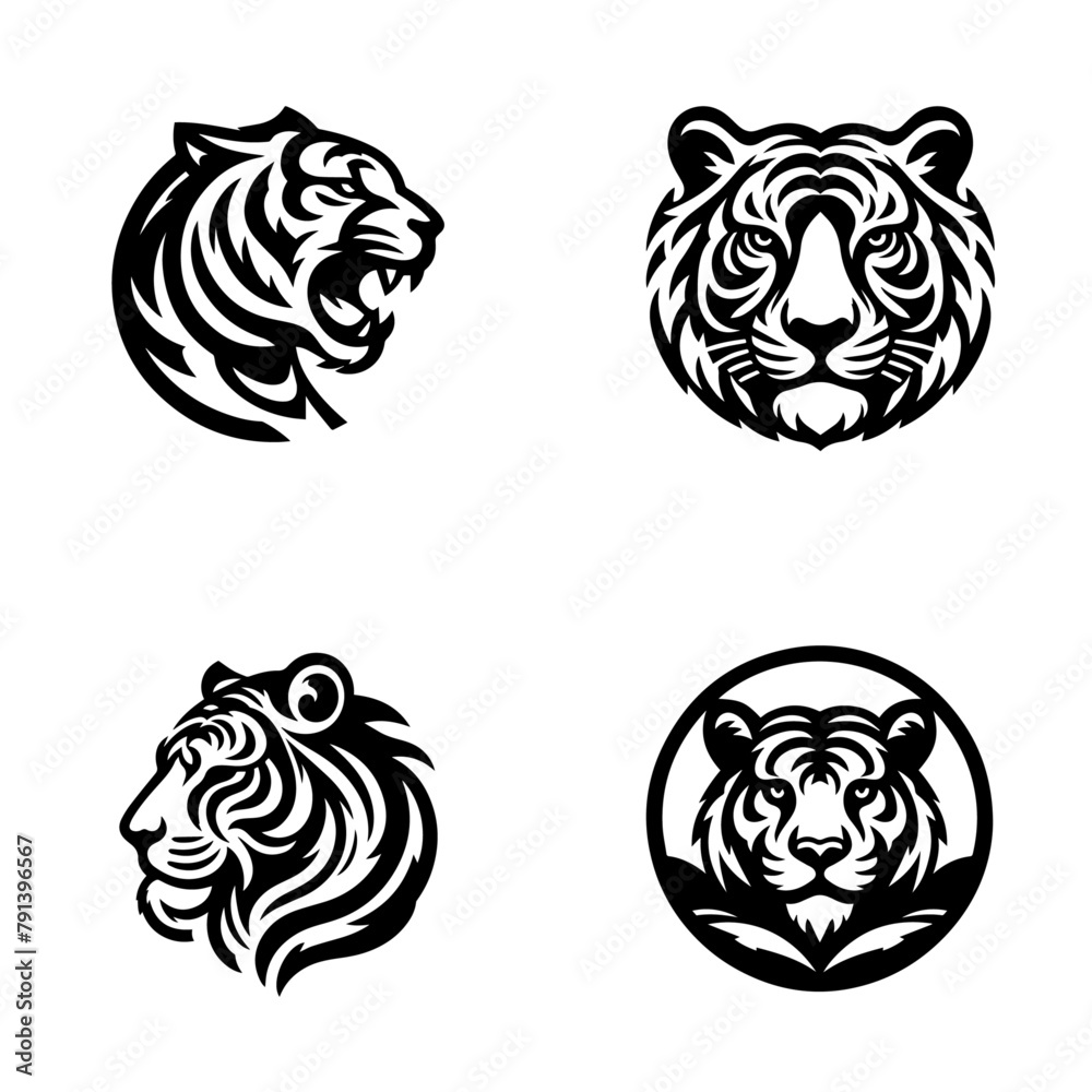 Vector tiger head B&W. Vector tiger head B&W.