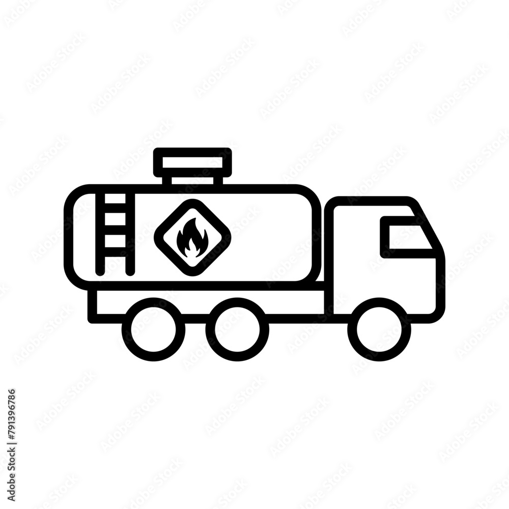 Tank truck icon. Gasoline fuel truck color editable Tank truck icon. Gasoline fuel truck color editable
