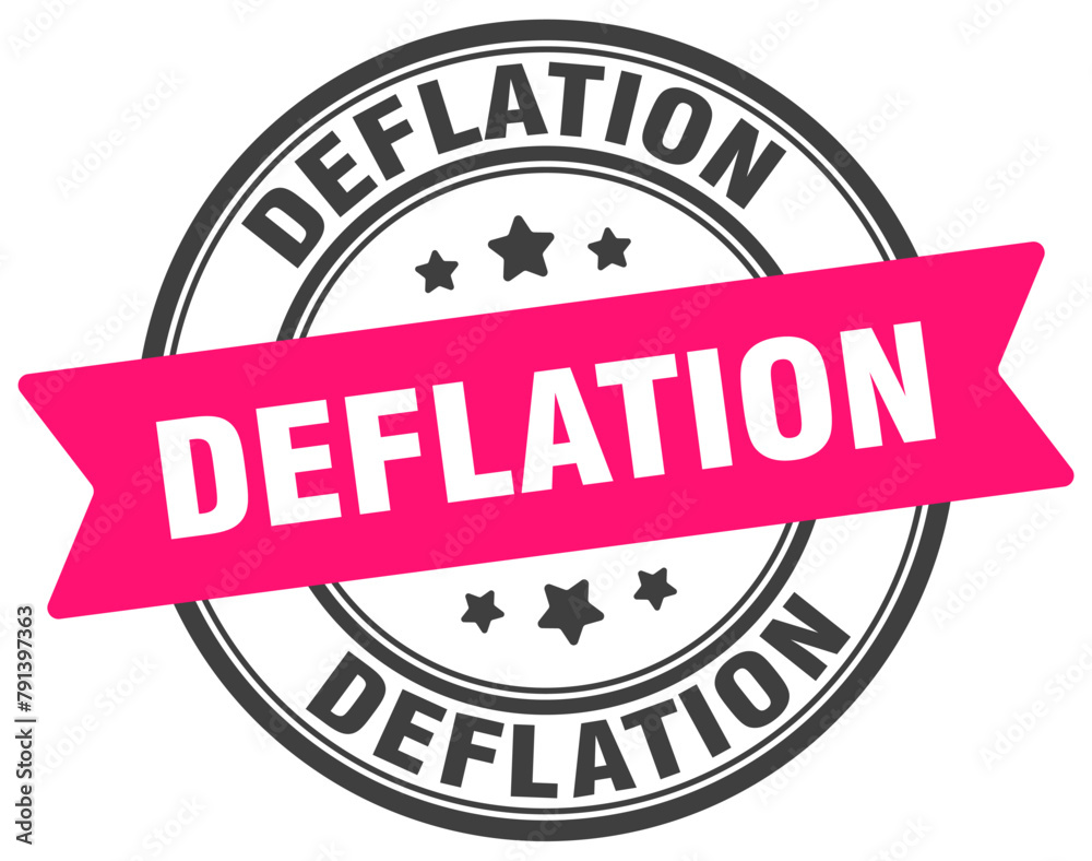 deflation stamp. deflation label on transparent background. round sign