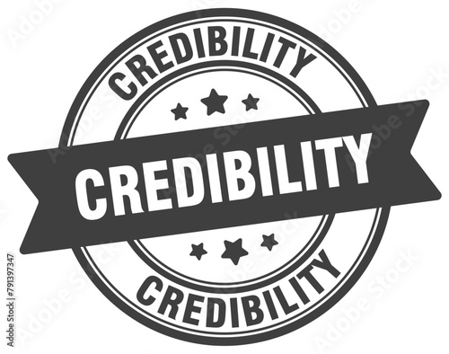 credibility stamp. credibility label on transparent background. round sign