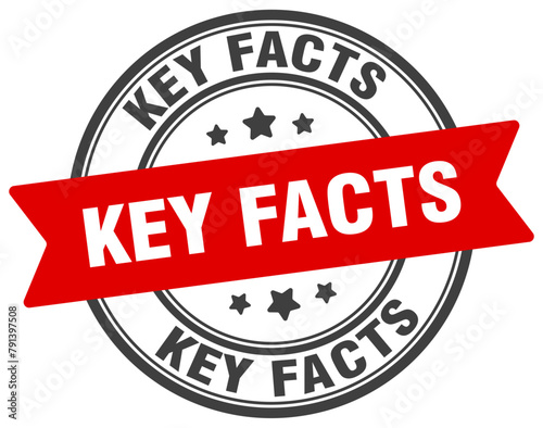 key facts stamp. key facts label on transparent background. round sign