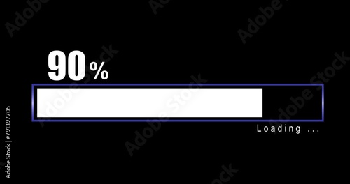Progress Bar Animation with Numeric 100 Percentage Loading and Completed in ALPHA Channel photo