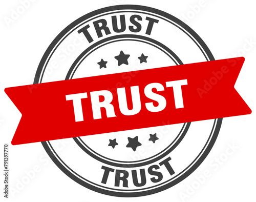 trust stamp. trust label on transparent background. round sign