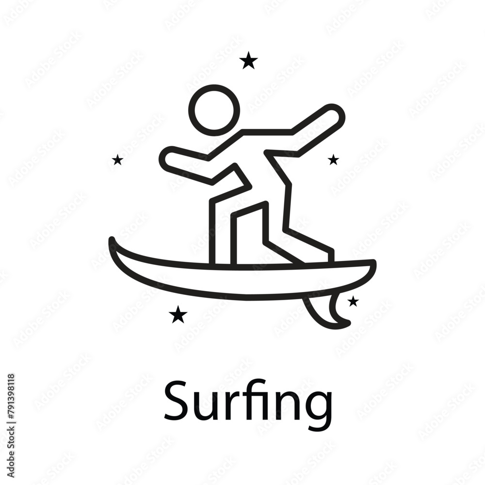 Surfing Vector Icon Design