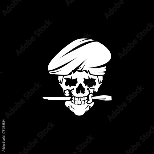 Skull army mascot logo design illustration. Cool skull icon.