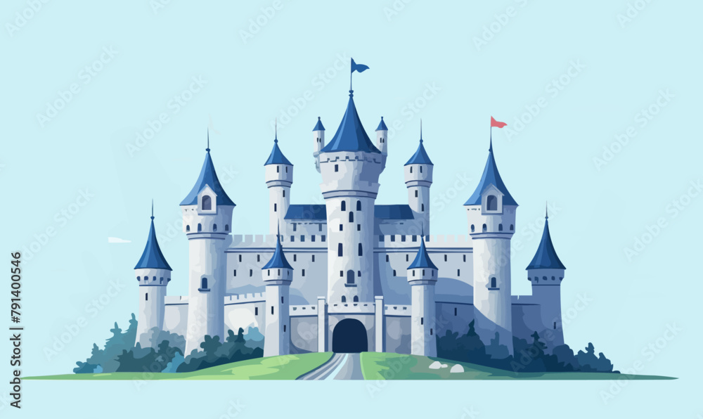 castle vector flat minimalistic asset isolated illustration