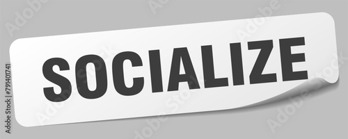 socialize sticker. socialize label