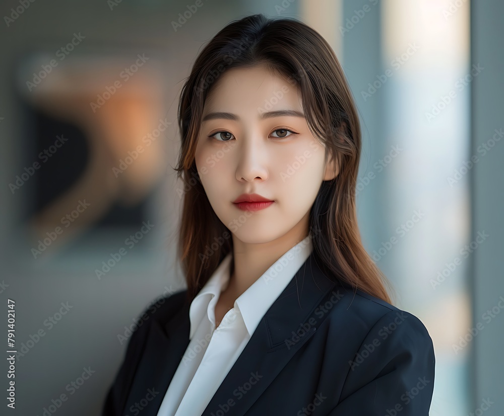 Naklejka premium Portrait of asian businesswoman in office building, business concept