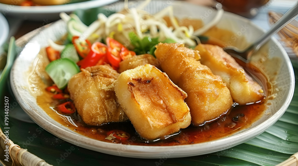Pempek, indonesian fish dish. Pempek, indonesian fish dish.