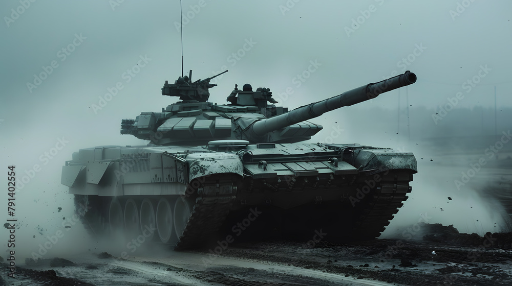 War Concept. Military tank in action War Concept. Military tank in action