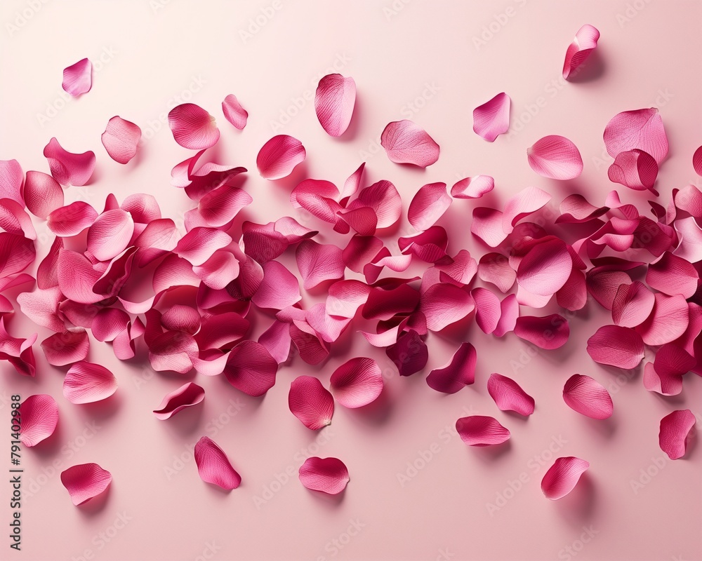 Abstract 3D image of red rose petals sprinkled Abstract 3D image of red rose petals sprinkled