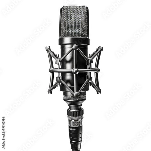 Professional stage microphone, isolated on transparent background. © paulmalaianu