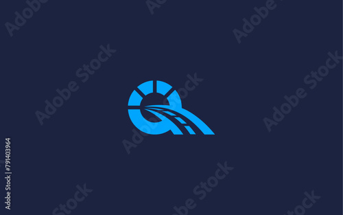 letter q with highway logo icon design vector design template inspiration