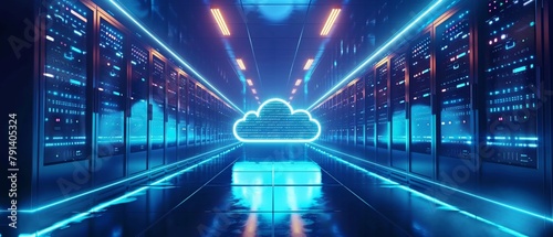 Cloud Computing storing data in virtual space photo