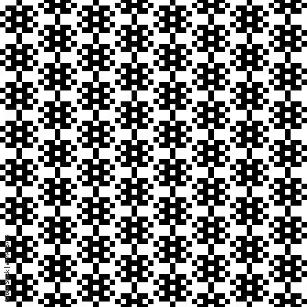 Black and white pixel seamless pattern, simple minimal monochrome ornament. Black and white pixel seamless pattern, simple minimal monochrome ornament.