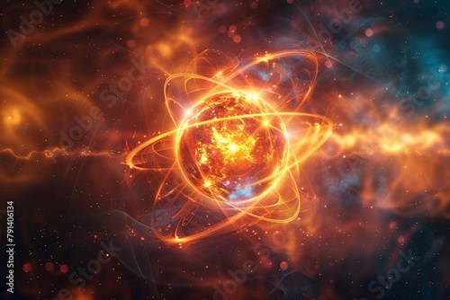 A bright and glowing representation of nuclear fusion photo