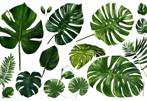 AI generated illustration of lush green fern leaves