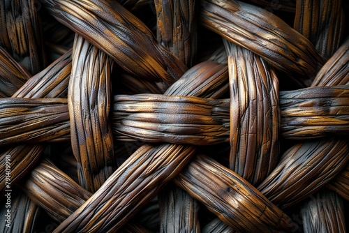 Rattan texture background, Close-up of a braided rope