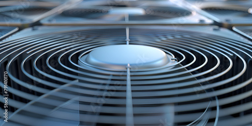 Metal industrial air conditioning vent HVAC Ventilation fan background 3d render of close up view on HVAC units heating, ventilation and air conditioning photo