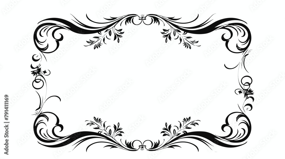 Elegant black frame on white background vector. Hand