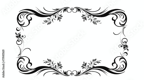 Elegant black frame on white background vector. Hand