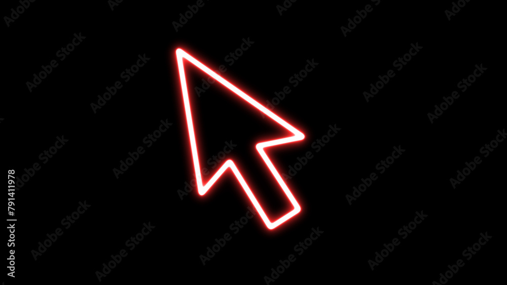 Glowing neon line Computer mouse click cursor arrow icon. Neon Cursor icon. glowing Mouse click cursor symbol. Glowing neon line Computer mouse click cursor arrow icon. Neon Cursor icon. glowing Mouse click cursor symbol.