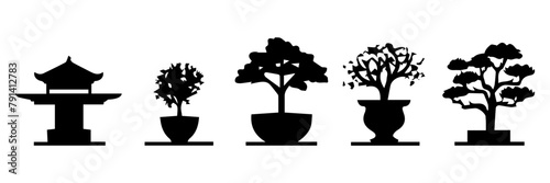 silhouettes of plants