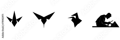 illustration of a silhouette of a origami