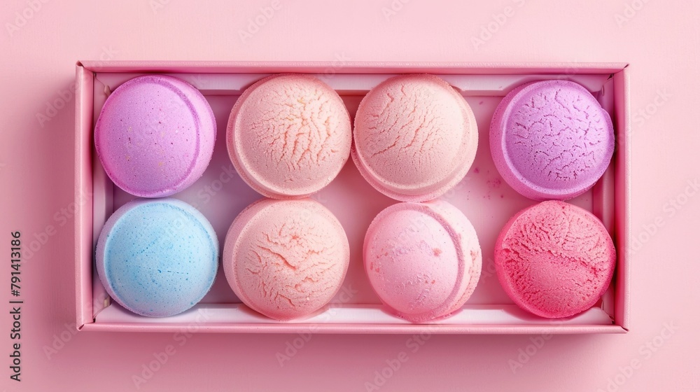 Obraz premium Alluring Effervescent Bath Bomb Display for Indulgent Spa like Relaxation