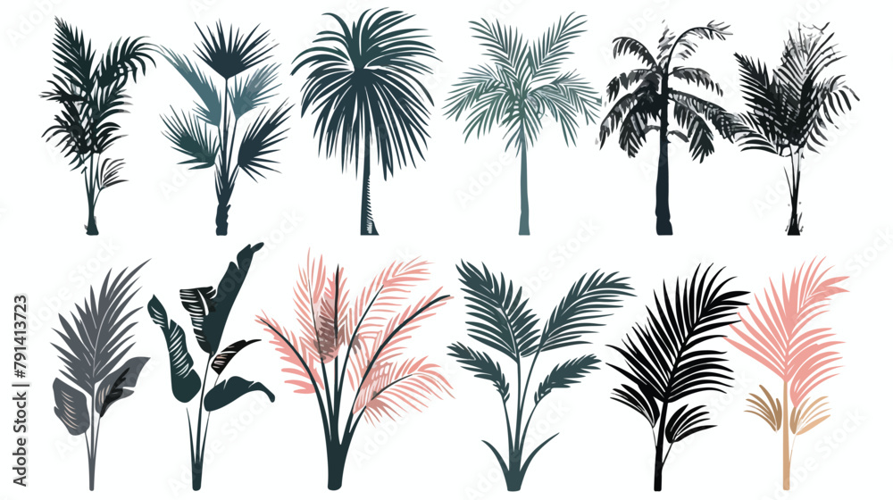 Fashion minimal illustration. Palm stylish sketch