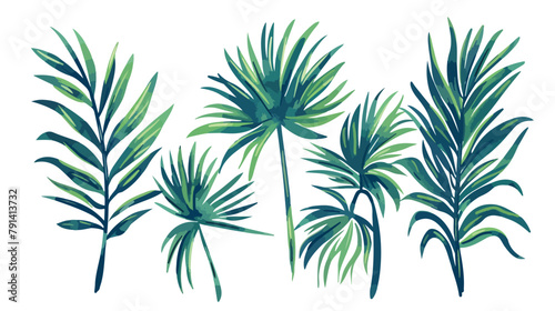 Fashion minimal illustration. Palm stylish sketch