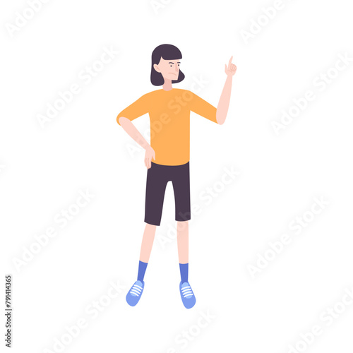 the teacher's pose is greeting teacher