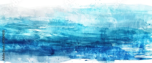 Bright abstract wonderful gorgeous elegant graphic artistic beautiful blue, ultramarine horizontal lines of watercolor hand sketch, aqua marine and pale turquoise colors grunge banner background 