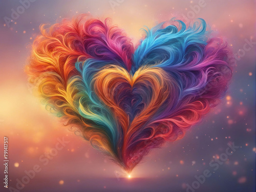 Heart made of colorful hair. © saurav005