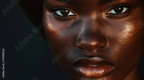 The rich chocolatey skin of a person of color a testament to their unique beauty and heritage. . © Justlight