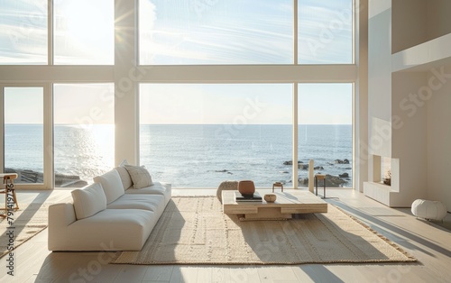 Uncomplicated Coastal Living, White Sofas for a Tranquil Retreat, Seaside Serenity