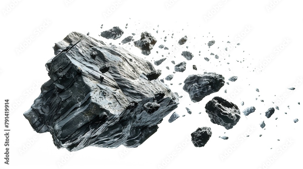 Flying Asteroid Rock Stone Isolated on White Background
Flying Asteroid Rock Stone Isolated on White Background