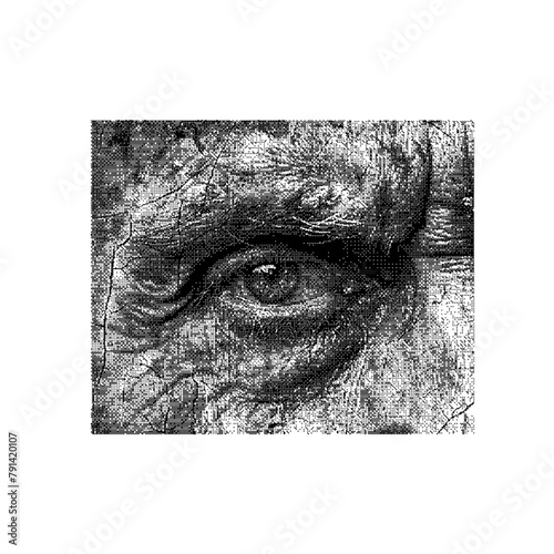 Vector Bitmap Meta Pixelated Human Eye