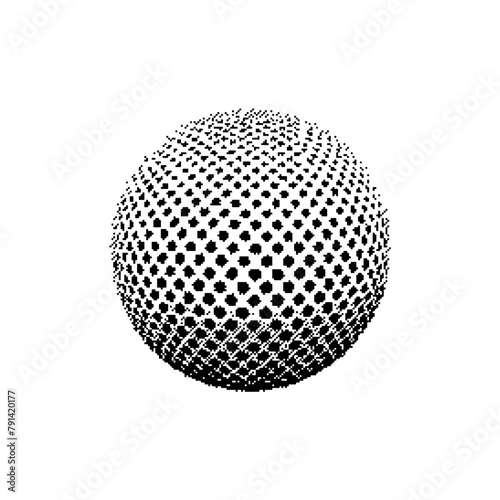 Vector Bitmap Dithering Abstract Dotted Sphere © Pixelbuddha Studio